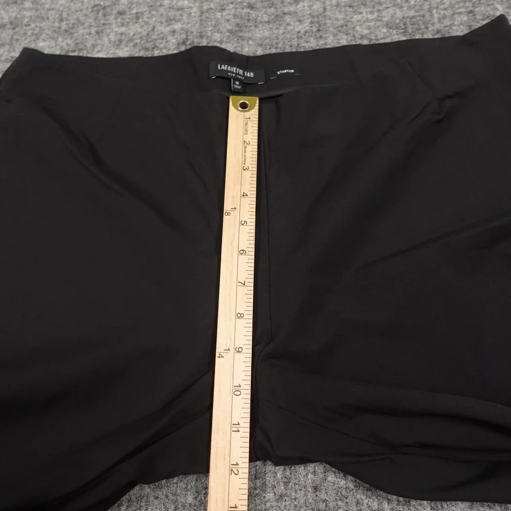Lafayette 148 Stanton Pants Womens 16 Black Slim Tapered Stretch Cotton‎